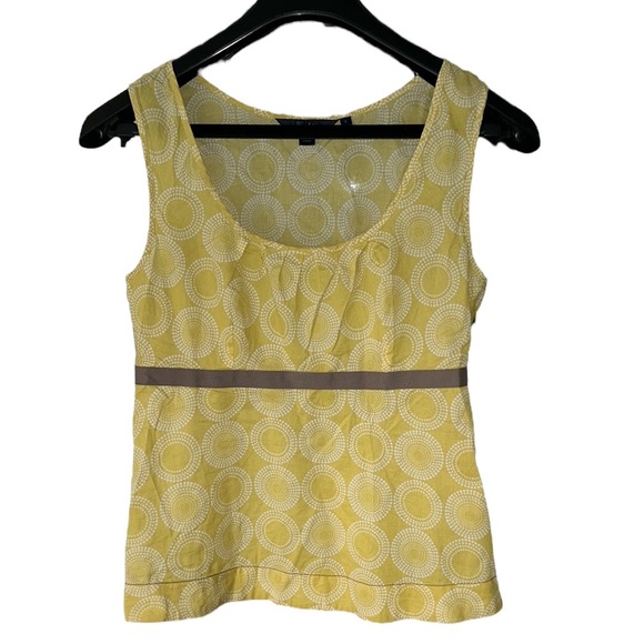 Boden Yellow Geometric Print Ribbon Cropped Tank Top - 4 - Picture 12 of 12
